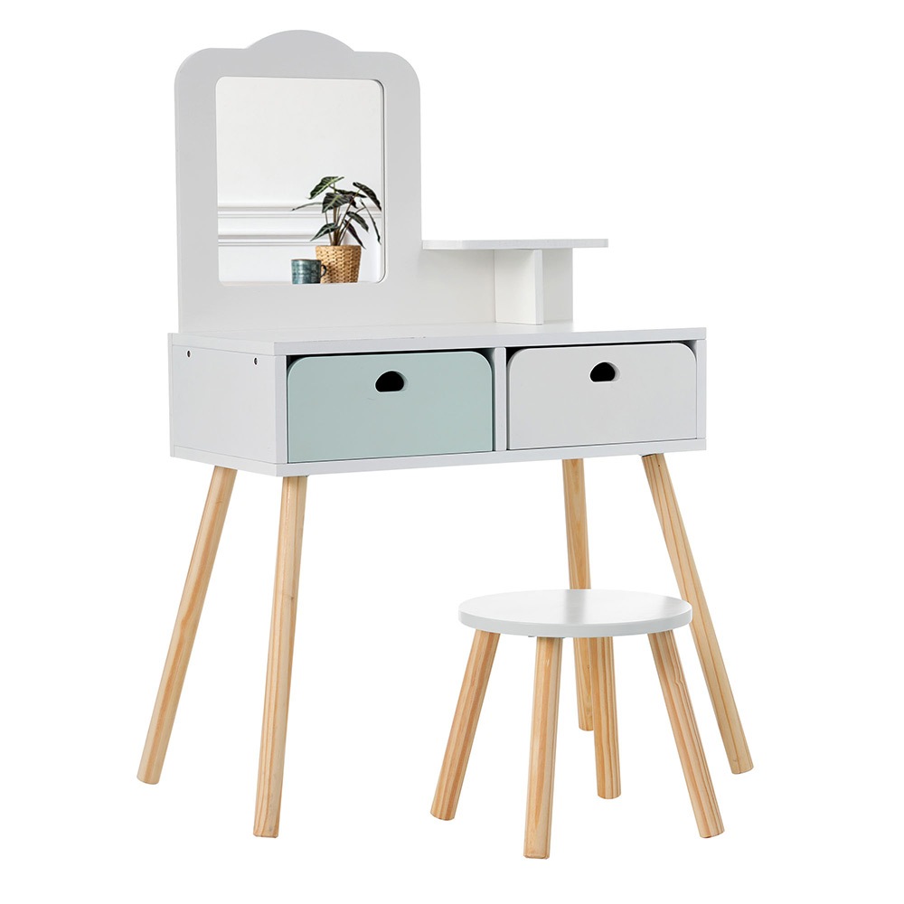 おままごとドレッサー ドレッサー 木製 化粧台 鏡台 引き出し 可 おしゃれ コスメ収納 誕生日プレゼント 知育玩具 おもちゃ キッズ 女の子 子供 プレゼント 子供 椅子