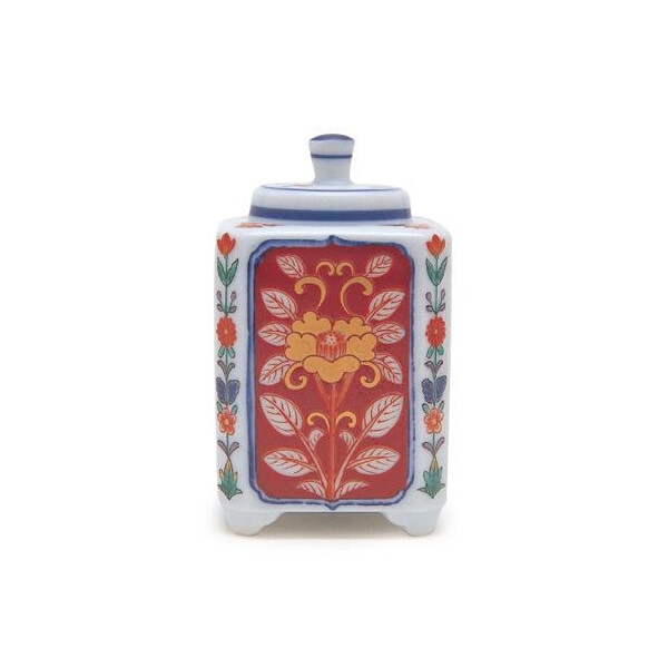 香炉 四方木甲草花 有田焼 28061