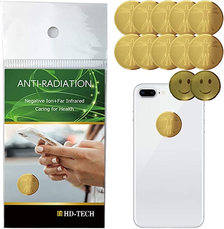 HD-TECH 電磁波カット 遮断 電磁波防止シール( 金, １０枚入り+おまけ２枚)