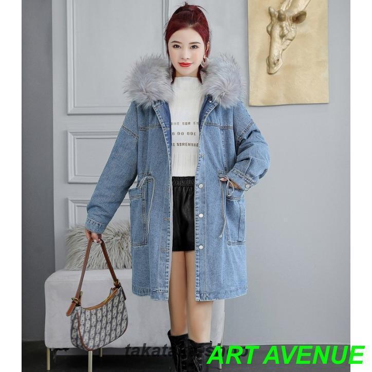デニムコート ボア レディース アウター ファー フード 裏ボア ジャケット コート デニムジャケット 大きいサイズ カジュアル 韓国 ファッション