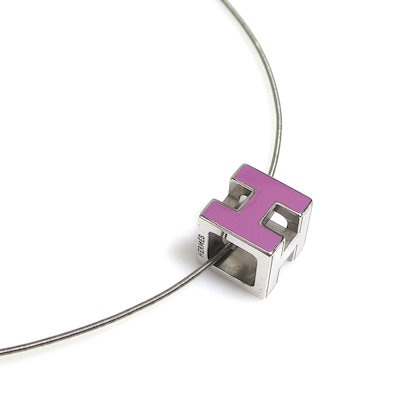 エルメス Hキューブ カージュドアッシュ ネックレス ピンク 中古
