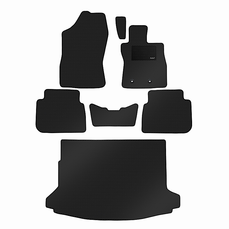 [防水マット]スバル 新型 クロストレック GU系 フロアマット + ラゲッジマット [カーボン柄]