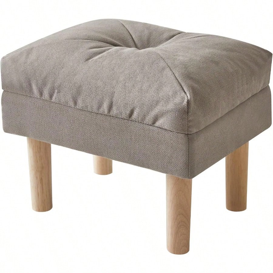オットマン フットスツール オットマン スモール イス スポンジパッド入りシート フットレスト 靴を履き替える木製スツール リビングルーム ベッドルーム 玄関用 40×29×32CM グレ