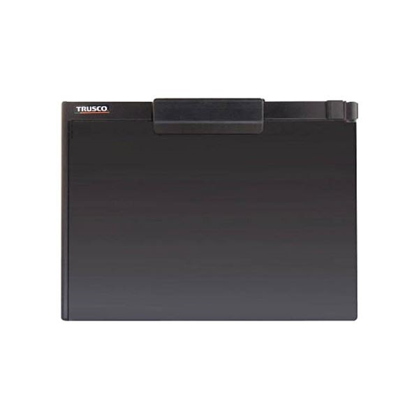 （まとめ）TRUSCOペンホルダー付クリップボード（マグネット付） A4横 黒 TCBM-A4S-BK 1個 10セット