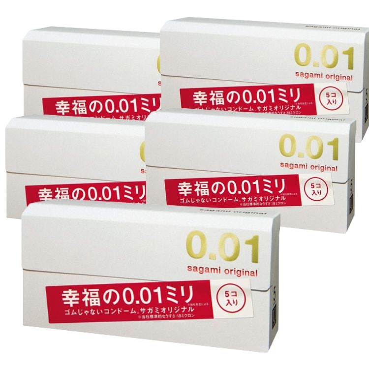 5個セット サガミオリジナル 001 ゼロゼロワン 極薄 天然ゴム ラテックス製 コンドーム 避妊具 サガミオリジナル 0.01