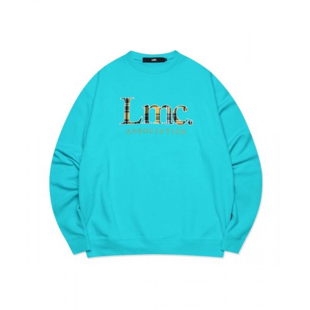 LMC LMC チェック柄アップリケスウェットシャツミント