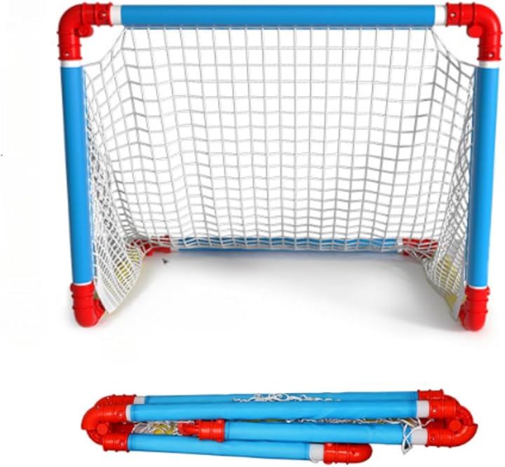 Uccellino 折りたたみ サッカーゴール 簡単組み立て カラフル 子供用 児童用 学校 児童館 フットサル 折り畳み 持ち運び簡単 ケース付き(カラフル, 幅60cm)
