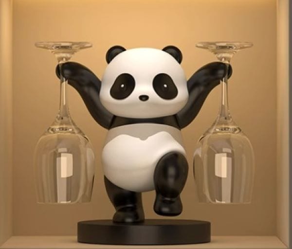 パンダ置物 パンダワインホルダー パンダホルダー アクセサリー 杯ホルダー ワインスタンド 物置棚 インテリア お酒ホルダー