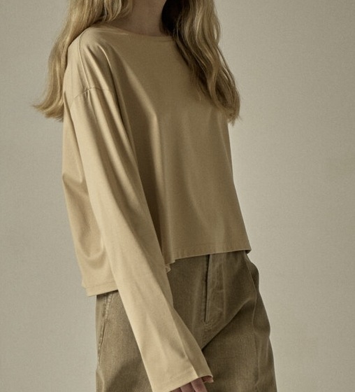 ファサードパターン Silket Long-sleeve T-shirt Beige