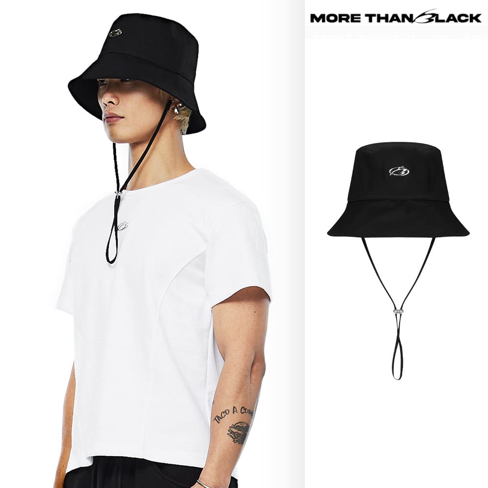 [MORE THAN BLACK] LOGO BUCKET HAT