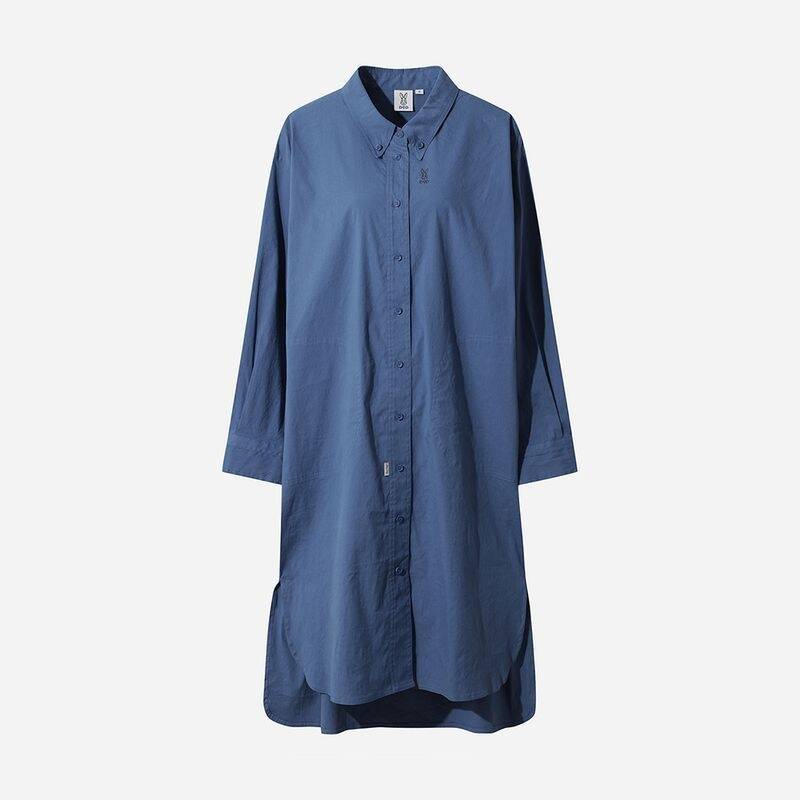 DOD リネンコットン ロングシャツ レディース (BLUE STANDARD) A5122CJK11BLS 394609