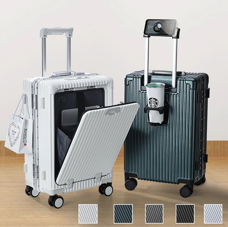 限定2025年新登場 スーツケース フロントオープン キャリーバッグ フロントポケット キャリーケース XSMサイズ 12泊 7泊機内持ち込み 超軽量 修学旅行USBポート 360度 回転
