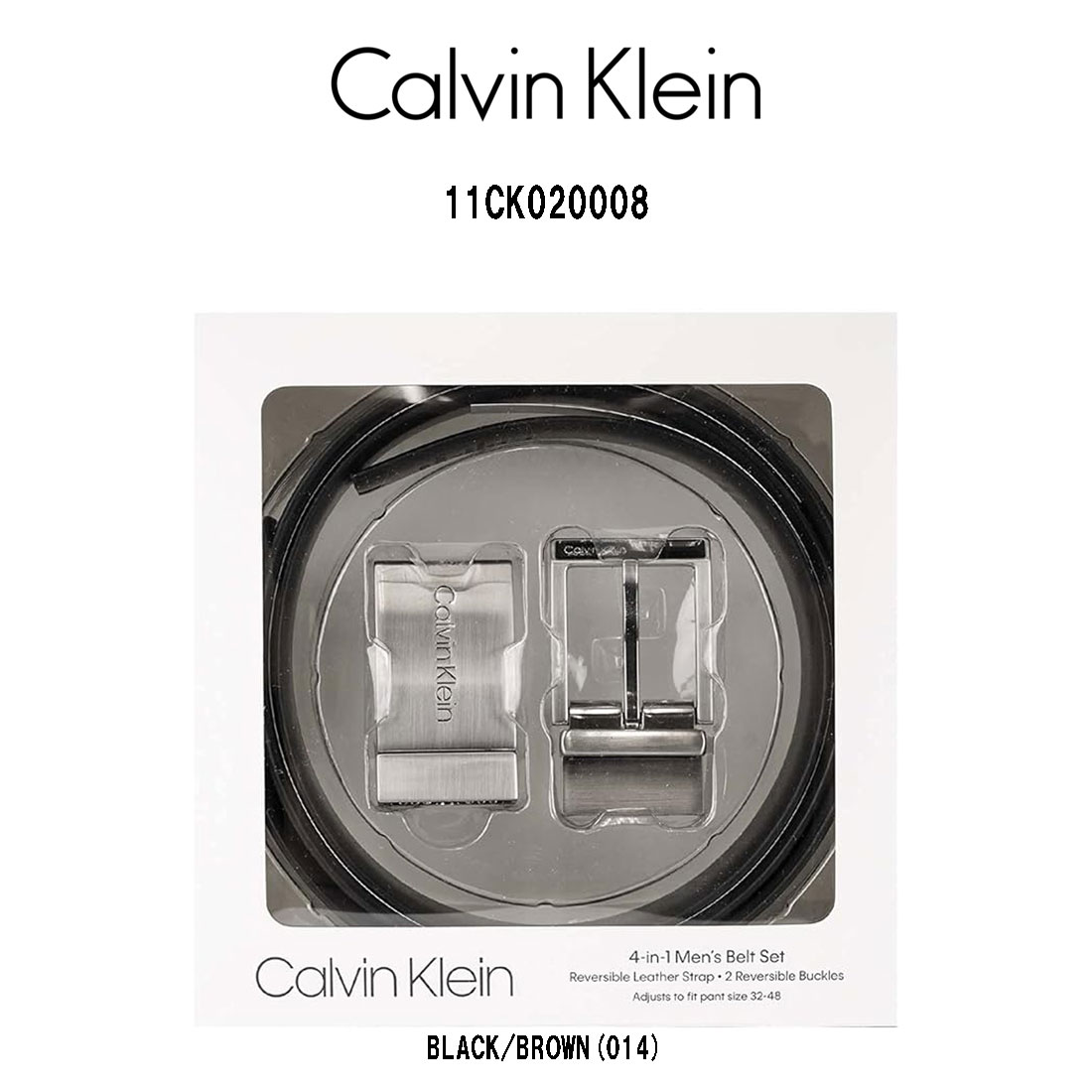 Calvin Klein ck レザー 本革 ベルト BOX セット リバーシブル スーツ ビジネス カジュアル メンズ 11CK020008