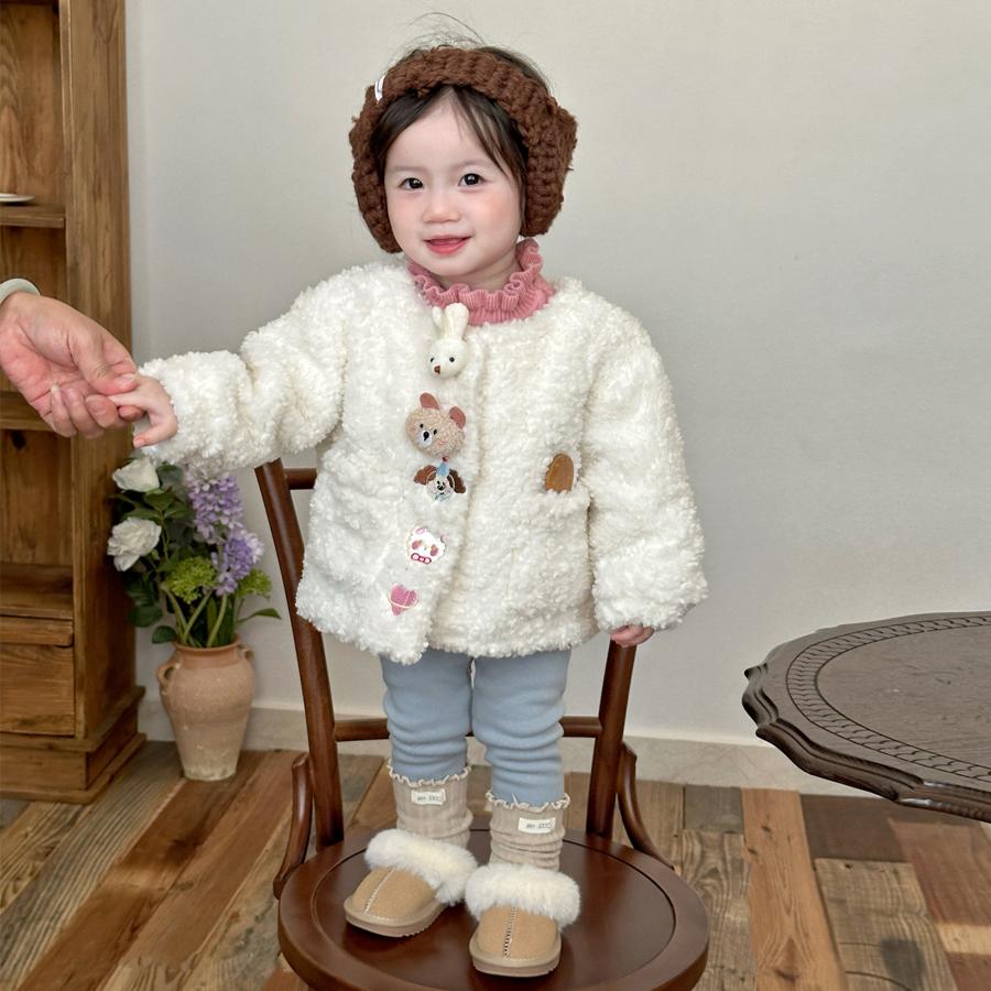 秋冬の新作 韓国子供服 女の子の冬のジャケット女性赤ちゃん漫画刺繍綿ジャケット厚綿アウト暖かい冬のトップス