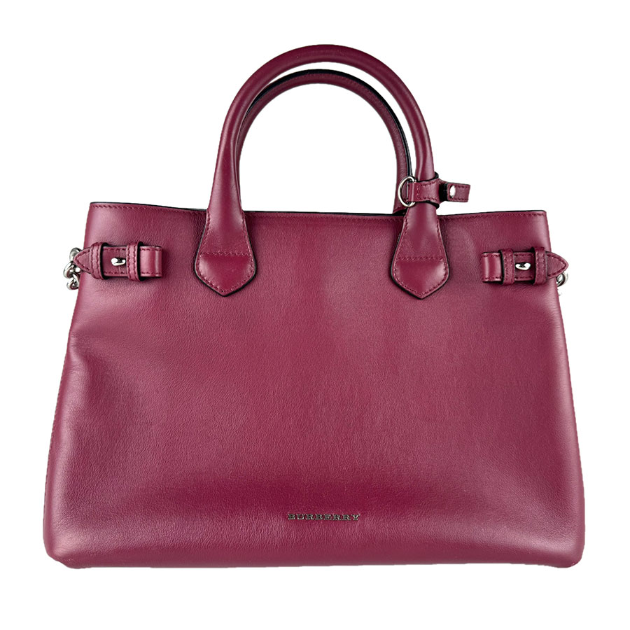 バーバリー BURBERRY ハンドバッグ ショルダーバッグ レザー ワインレッド レディース z9745