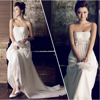 ウエディングドレス マタニティ エンパイア 安い 二次会 ウェディングドレス 結婚式 花嫁 ブライダル ロングドレス 白 パーティドレス 妊婦着 大きいサイズ