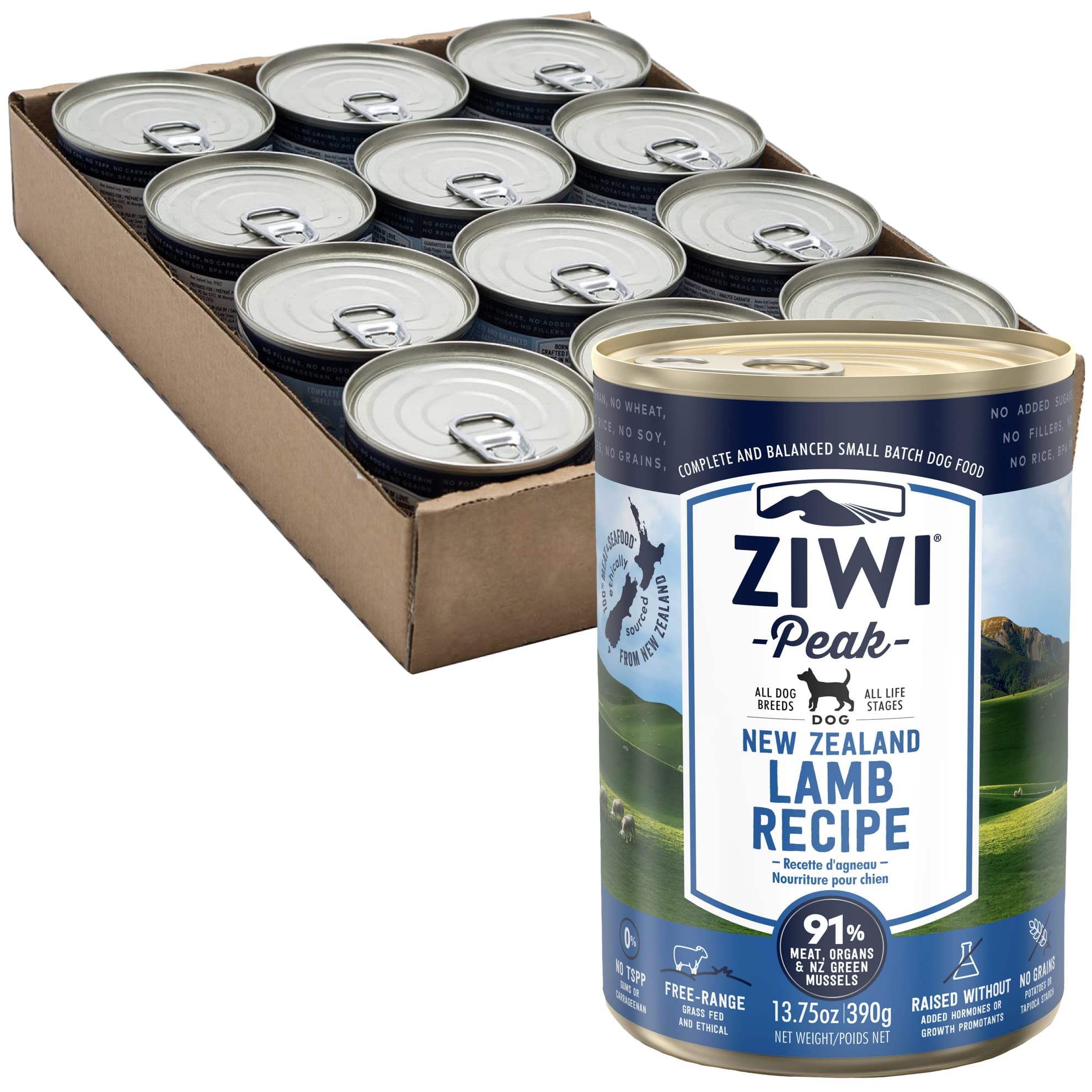 ジウィピーク (ZIWI Peak) 缶詰 ラム (犬用) 390g×12缶 (ケース販売)
