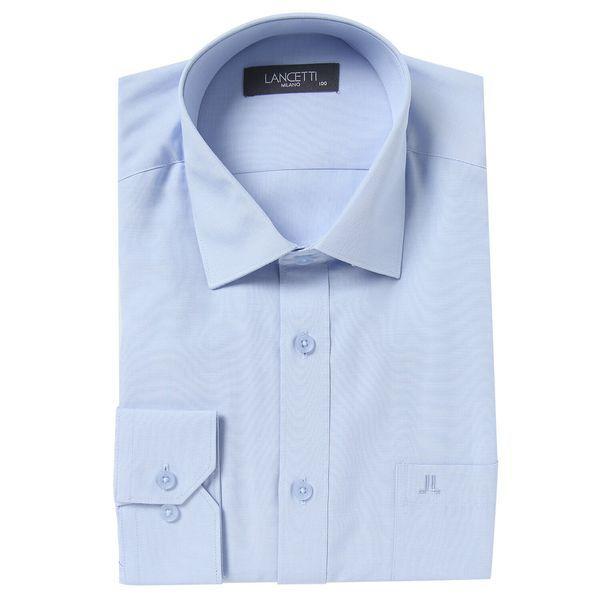 MARIOしわになりにくく着心地の良い基本に忠実なブルーシャツ_P414119231