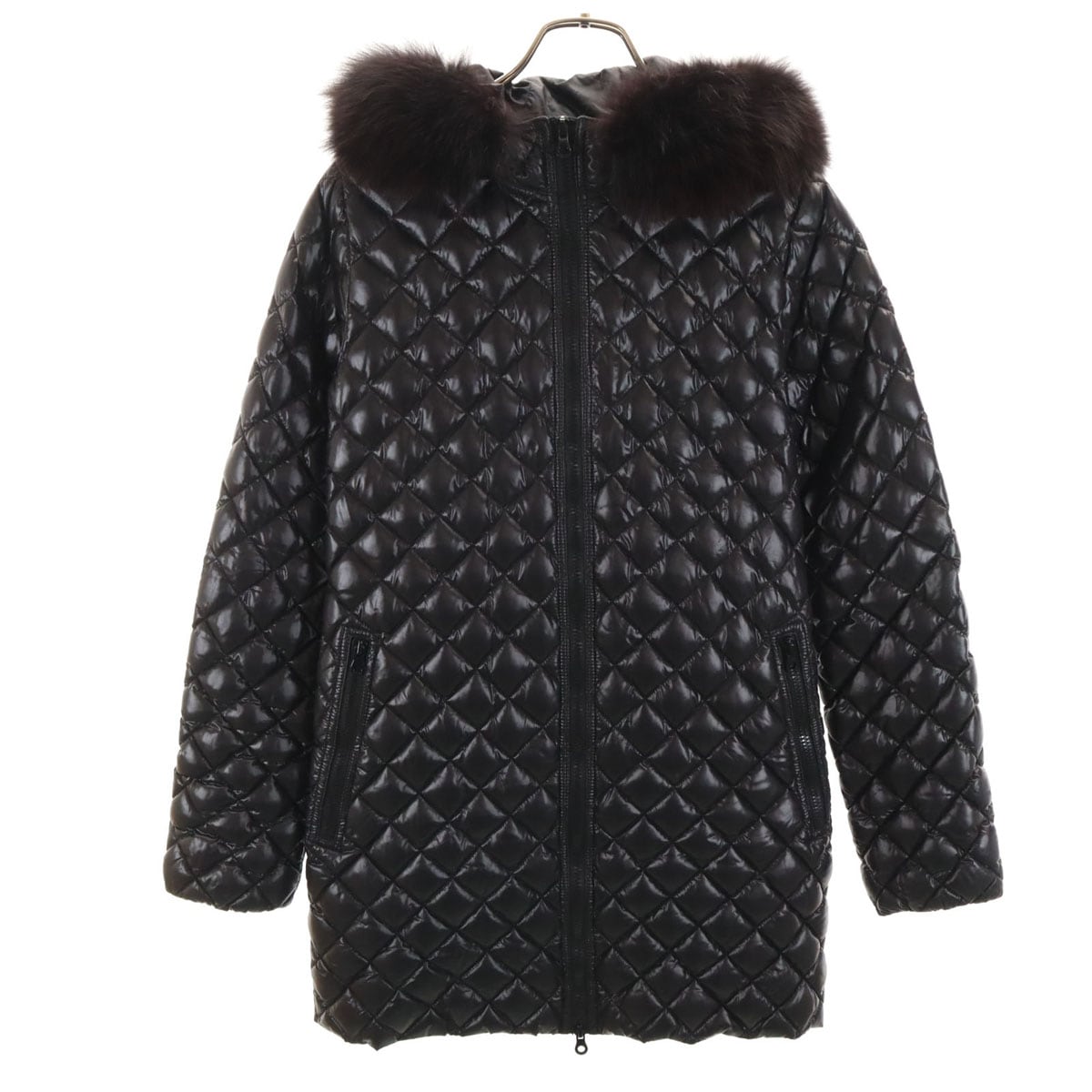 ブルガリア製 ダウンジャケット 40 ブラック系 レディース 古着