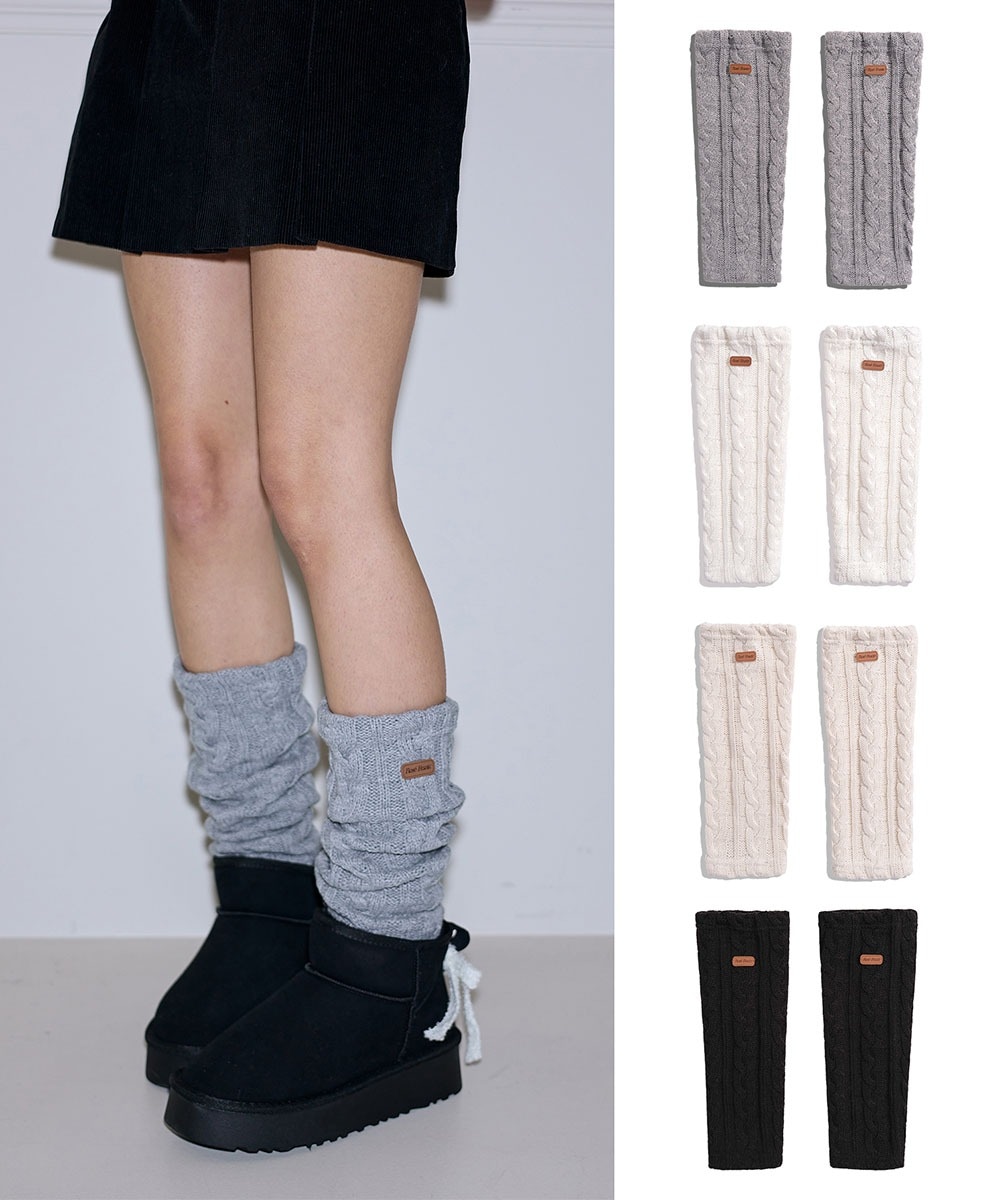 Twist Knit Leg Warmer [4color]