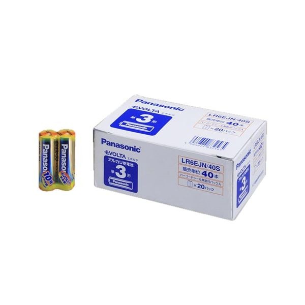（まとめ）アルカリ乾電池 EVOLTA 単3形 LR6EJN/40S 1箱（40本）[x3セット]
