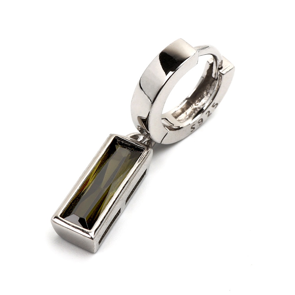 925 スクエアCZドロップピアス [ce214]