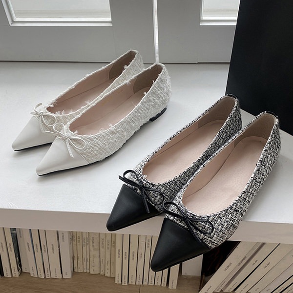 バレエシューズ パンプス キャップトゥ ポインテッドトゥ