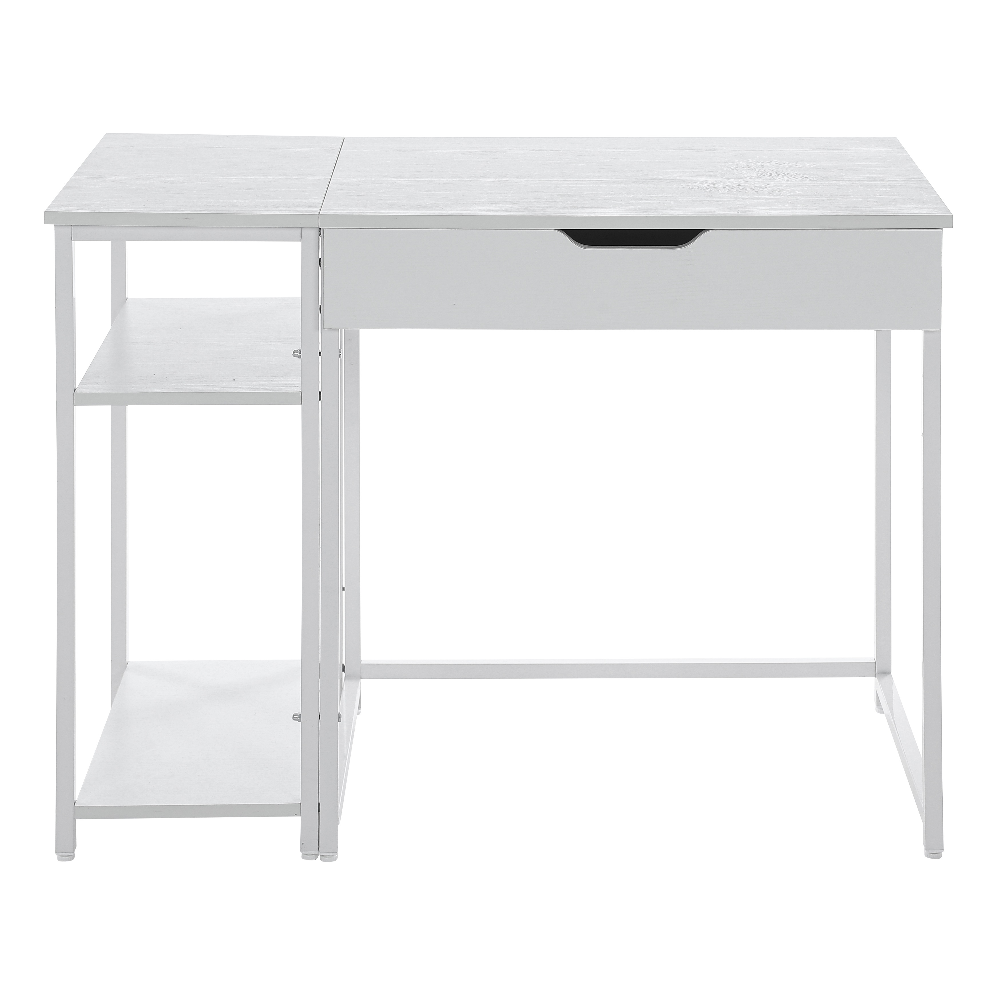 【国内出荷-送.料.無.料】【人気商品】【ホワイト】パソコンデスク一体分割両用引き出し付き学習机勉強机書斎机収納ラック付き木製学習机勉強机ミシン台書斎机～267