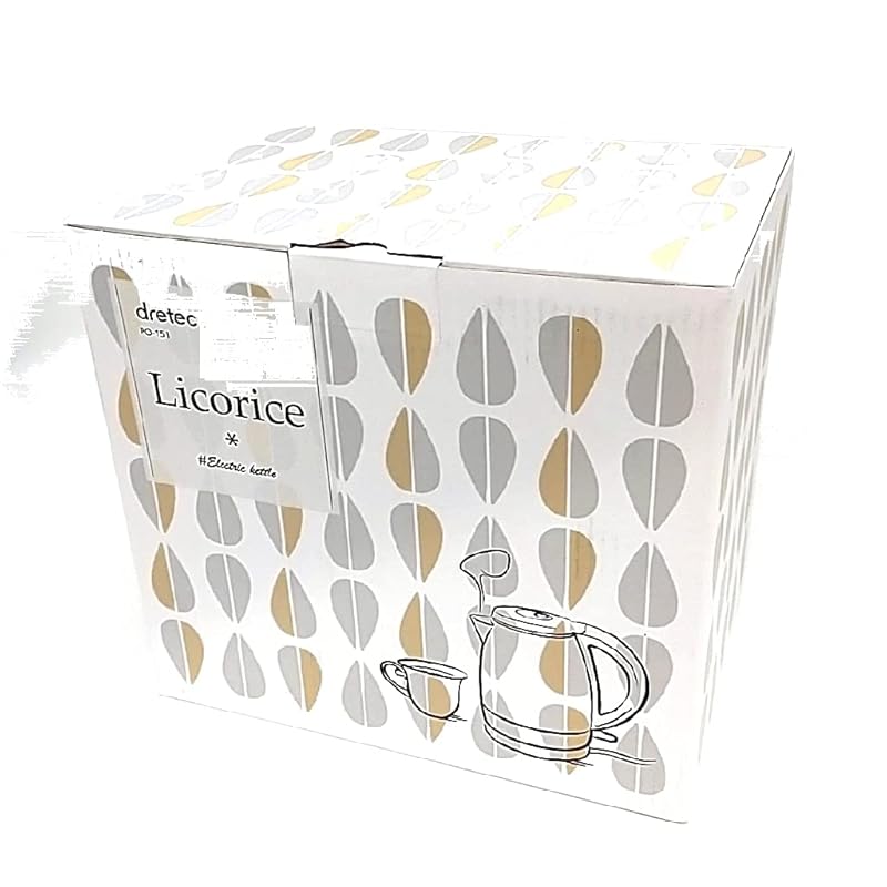 即納：ドリテック(dretec) 電気ケトル リコリス 0.8L ホワイト PO-151WT