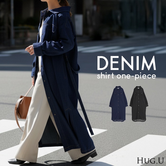 ワンピース シャツ デニム シャツワンピ レディース デニムワンピ