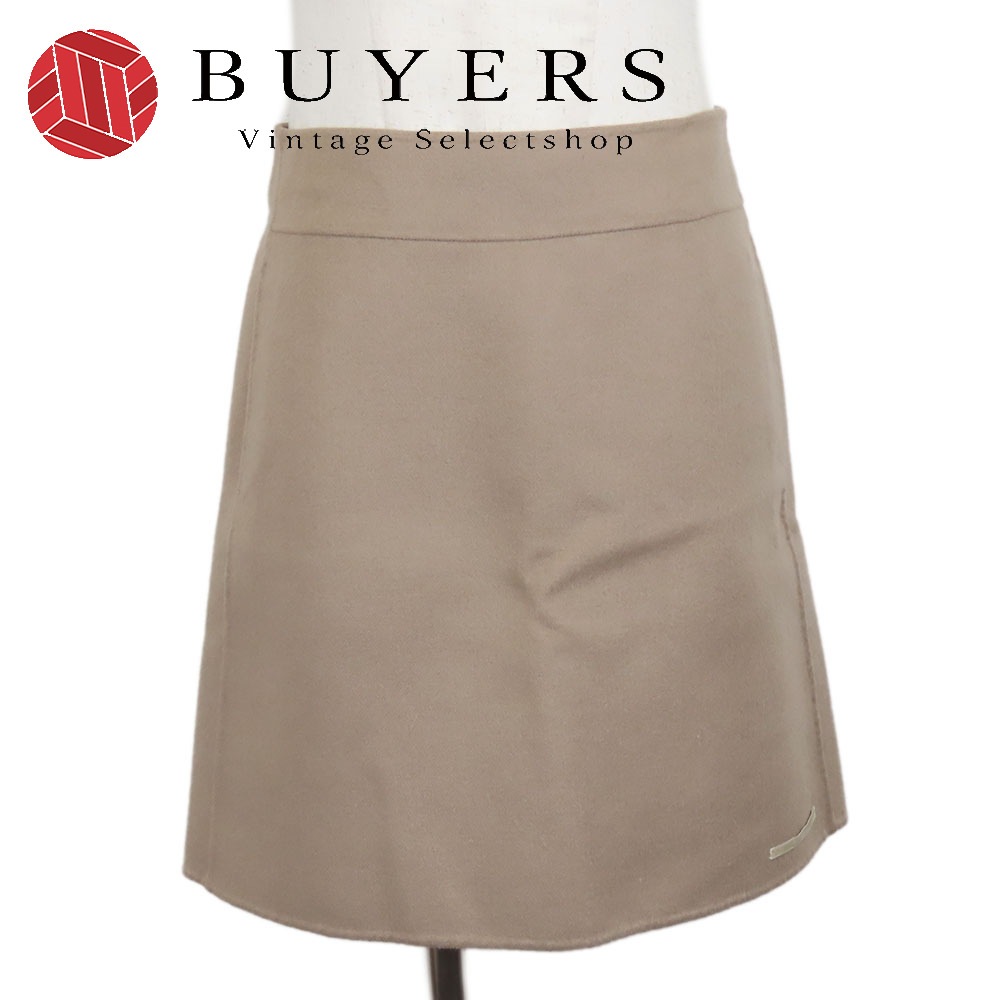 中古 スカート USA 2 ウール アンゴラ ブラウン S Max Mara ミニ丈 Cucito A Mano レディース 女性