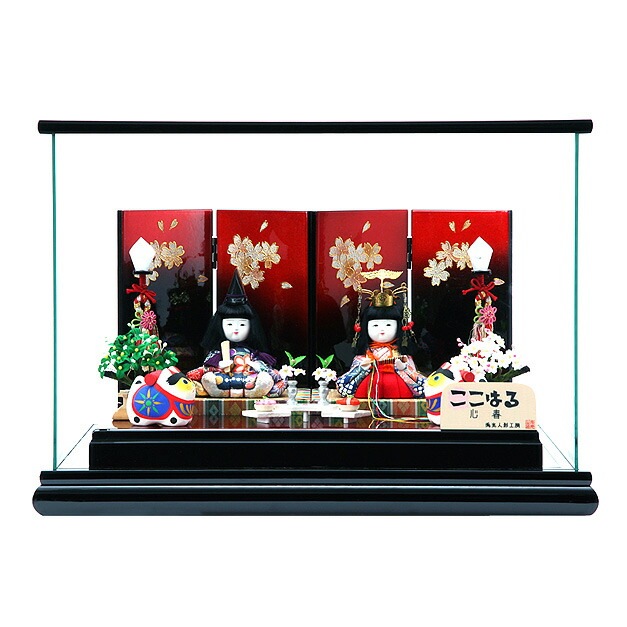 雛人形 ひな人形 お雛様 おひなさま かわいい 手作り 2025年 新作 秀光 限定品 送料無料 コンパクトミニ 初節句 ひな祭り 木目込み 親王 二人 ２人 平飾り ケース ここはる 心春 春茜 硝 50,160円