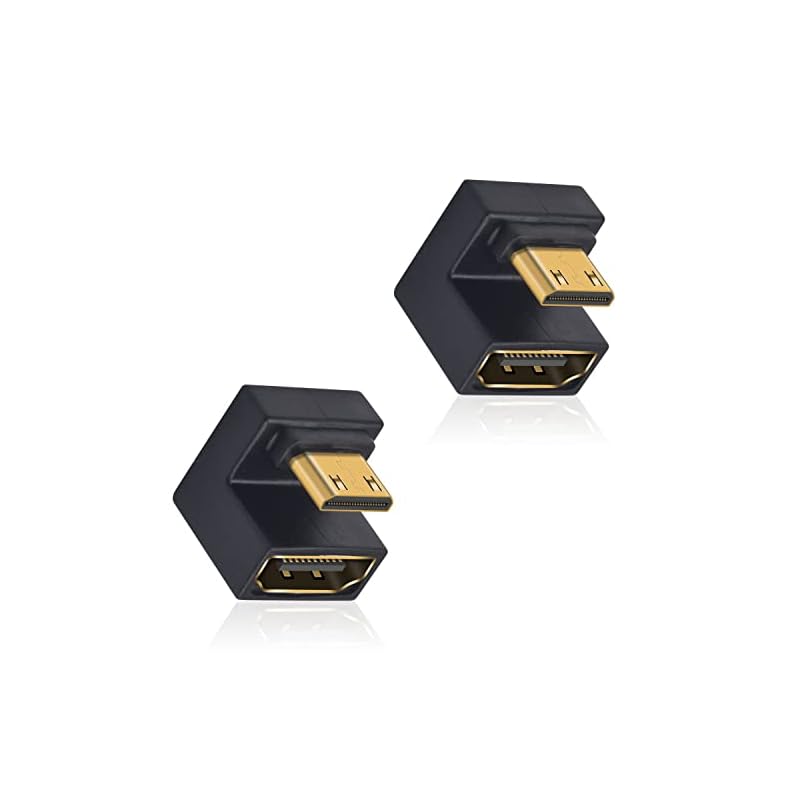 Duttek 8Kミニhdmi to hdmi u字アダプタU型ミニhdmiオス上向きto hdmi メス 2.1マザー延長アダプター変換器8K@60HZポータブルディスプレイ用アタッチメント(2パ