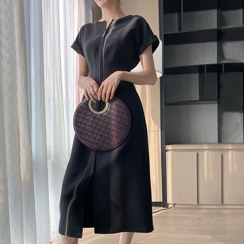 ラウンドネックワンピース ２カラー b116