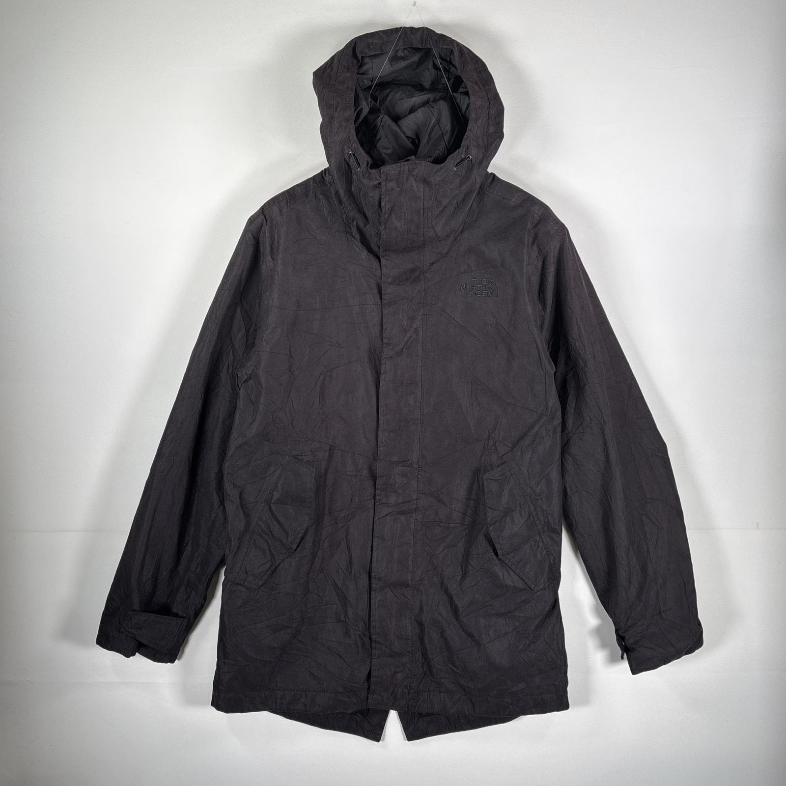 古着 マウンテンパーカー ジップアップジャケット ワンポイント刺繍ロゴ M ブラック メンズ