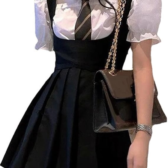 学校制服 JK制服 女子高生 韓国 学生服 ワンピース 3点セット 半袖 シャツ プリーツスカート ミニ スクール 学園風 可愛い 学園祭 文化祭 イベント 通学 通勤 発表会 夏