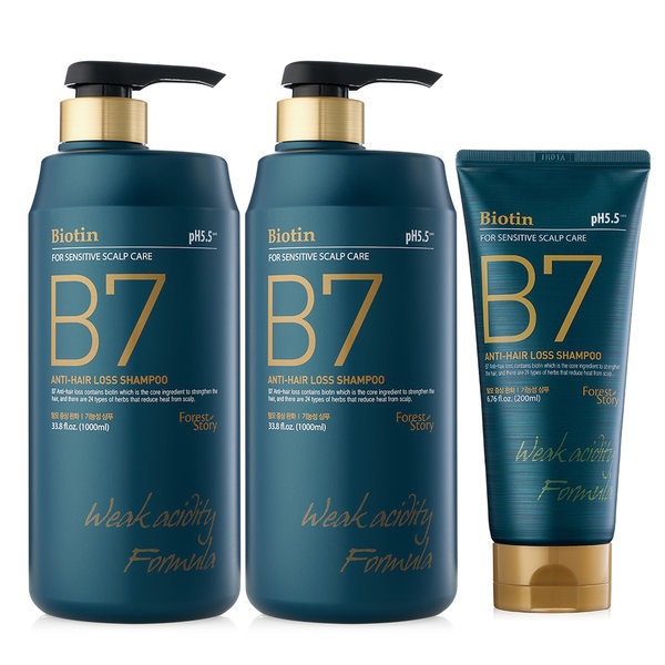 B7 弱酸性脱毛症シャンプー1000ml 2個+200ml微細粉塵99%洗浄