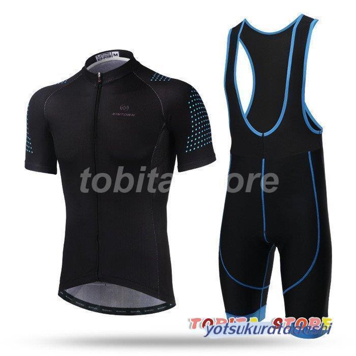 【急速出荷】サイクルウエア サイクルジャージ 上下セット サイクル用品 自転車ウエア 2点セット ビブ付き サイクリング 春夏秋 半袖 ショットパンツ バイク