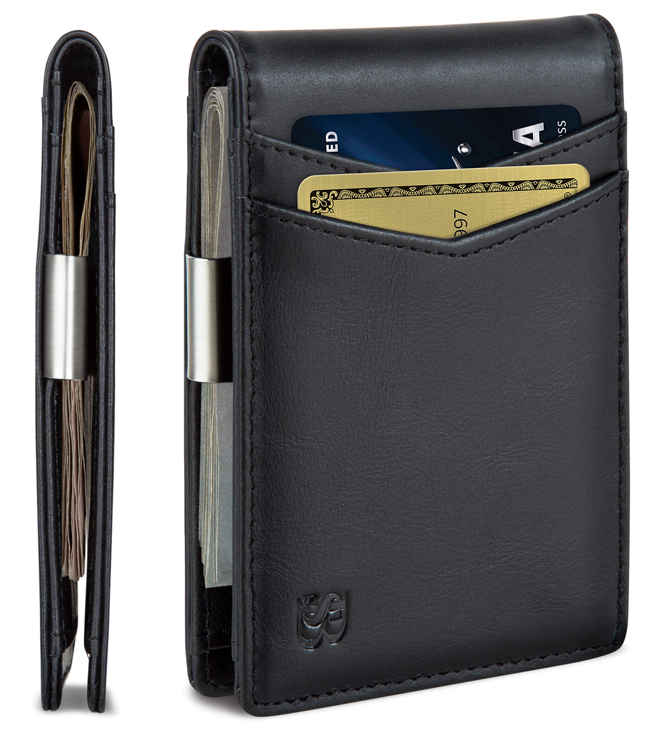 SERMAN BRANDS マネークリップ財布 - メンズ財布 スリム フロントポケット RFIDブロック カードホルダー ミニマリスト ミニ二つ折り, チャコールブラック, Slim 7,687円