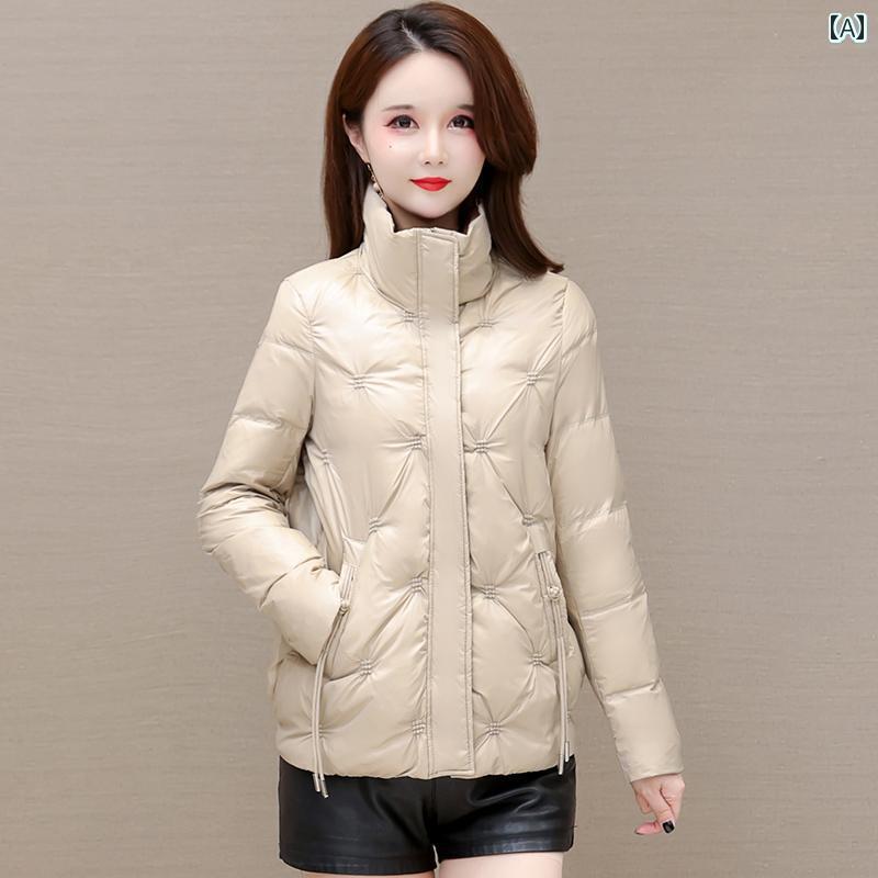 ジャケット ダウンジャケット レディース 小さい 女性 ショート スタンドカラー ホワイトダックダウン 冬 軽量 暖かい おしゃれ