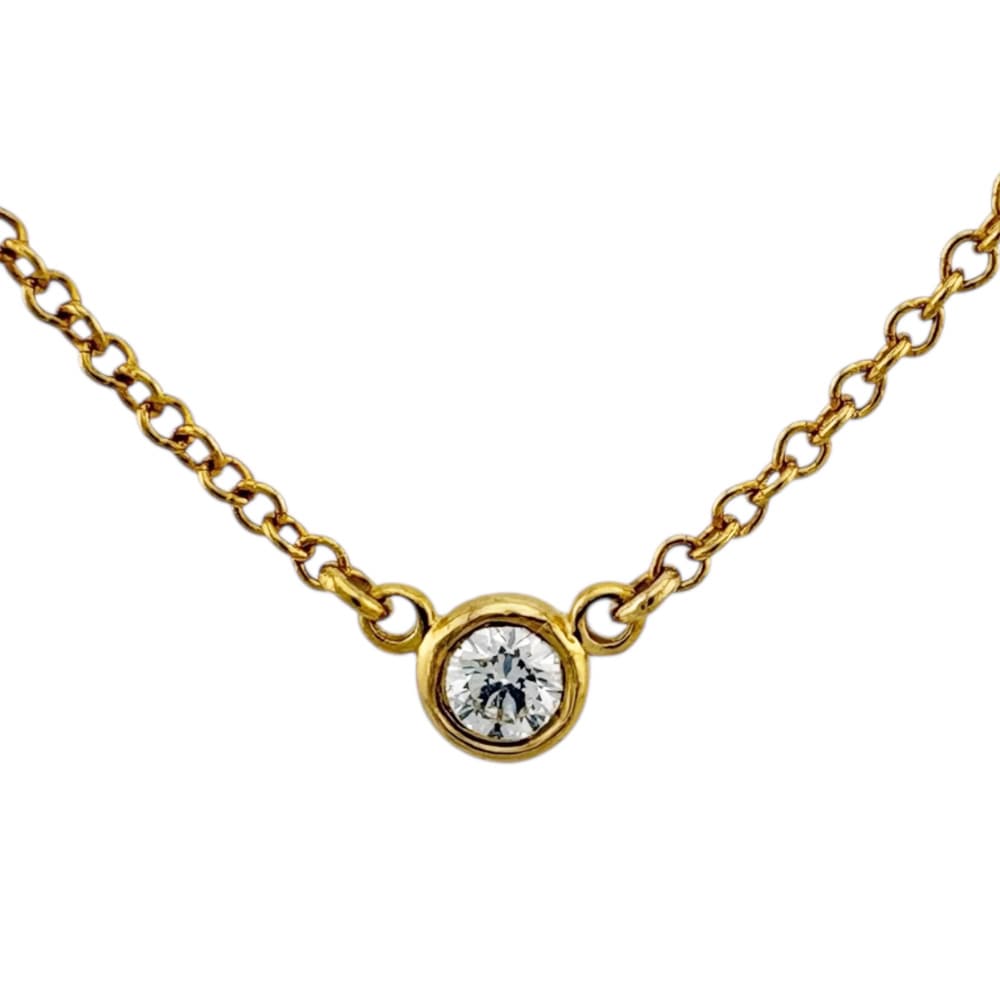 ティファニー バイザヤード 約0.05ct ネックレス 18金 K18イエローゴールド ダイヤモンド TIFFANY&Co. 中古 美品