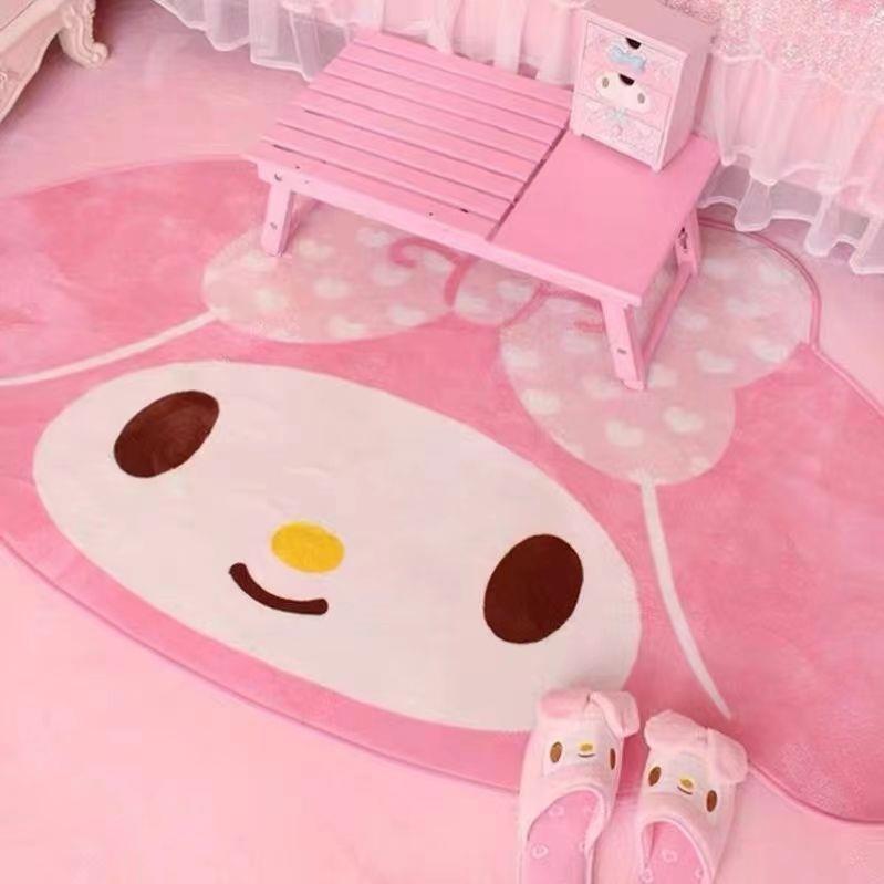 1つ買うと10個無料 サンリオ少女心いっぱいカーペット家庭用寝室ベッドサイド模造カシミヤ毛布かわいい部屋ins風小さなマット新しい