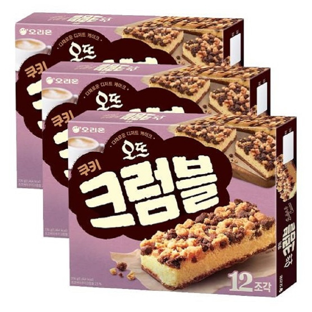 韓国-K MEAL -オートクッキークランブル12P336gx3ボックス 高級デザートおやつ 夜食コーヒーと一緒にバタークッキー -K FOOD渡韓ごっこ