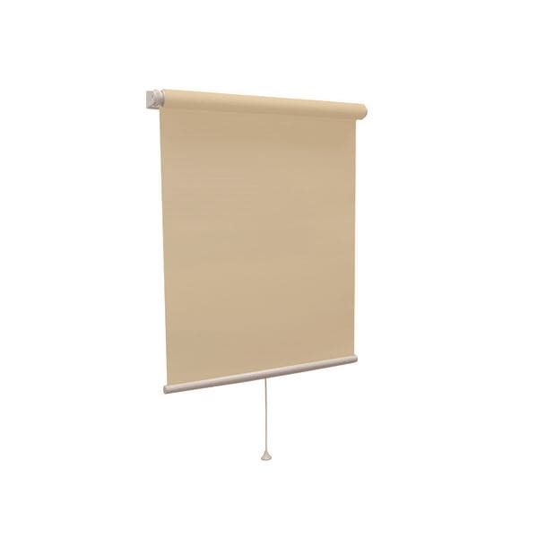 モダン ロールスクリーン (遮光2級防炎 90cm×180cm ベージュ) 日本製 巻取りスピード調整機能付き『ティオリオ』