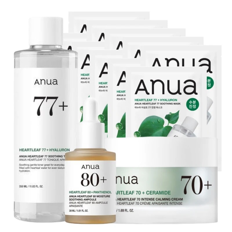 ドクダミ 人気 4点 スキンケア セット(マスクパック10枚+トナー 350ml+アンプル 30ml+スージングクリーム 50ml)