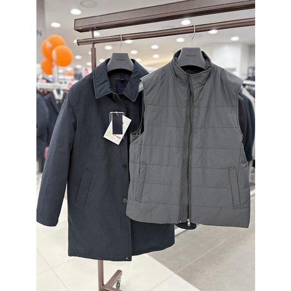 男性 冬 グースダウン 3WAY 紺 ベスト分離型 プレミアム グースダウン パディング ロング マックコート型 ジャンパー