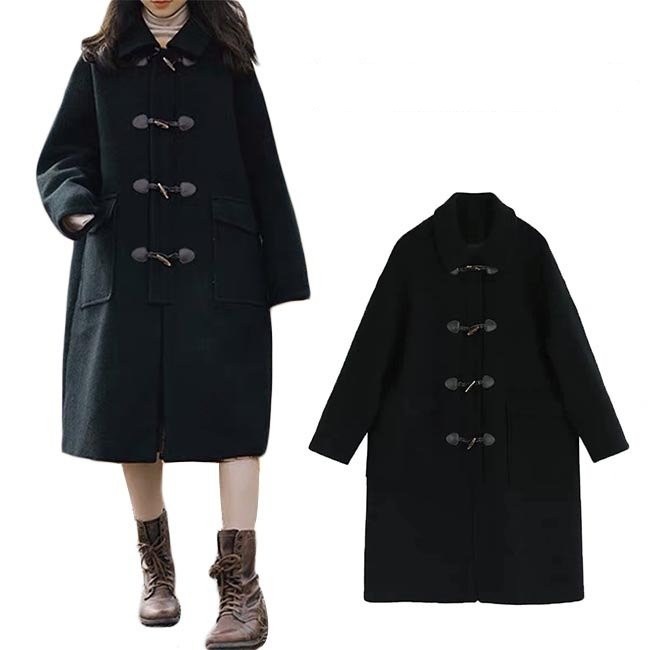 ダッフルコート 冬 レディース ラシャコート レトロ コート 厚手 ロングコート ゆったり ツイード