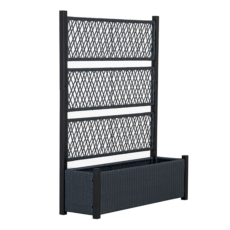 フェンス プランターボックス付き 目隠し 間仕切り プランター プランターボックス ラタン調 幅120cm 高さ149cm 屋外 エクステリア 庭