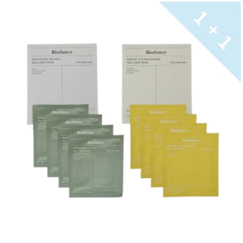 ラディアントビタ ナイアシンアミド リアルディープマスク 4枚+4枚 1+1 新商品 トーンとテクスチャーを整えるビタマスク - ビタミン補充で透明感ある肌へ！