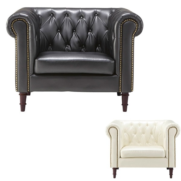 ソファ 1人掛け シングルソファー フェリーニ 幅99cm ソファー 一人掛け シングルソファ 鋲打ち 鋲 ひじ掛け 肘掛 重厚感 ゴシック風 ゴシックテイスト 幅約1m 33,462円